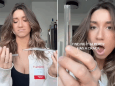 Todo mundo agora está verificando seus canudos de vidro, com resultados horríveis Piper Phillips checking her glass straws.