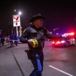 Serviços de emergência no local de um tiroteio em massa em Stockton, Califórnia.