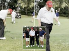 Trump acerta um chip shot impressionante em vídeo viral após o último golpe de golfe de Biden: ‘Ganhar é sempre bom!’ Trump acerta um chip shot impressionante em vídeo viral após o último golpe de golfe de Biden: 'Ganhar é sempre bom!'