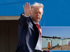 Trump ameaça ir para a Nigéria ‘com armas em punho’ se o massacre de cristãos não parar Pessoas passam por casas incendiadas após um ataque do Boko Haram em Darul Jamal, na Nigéria.