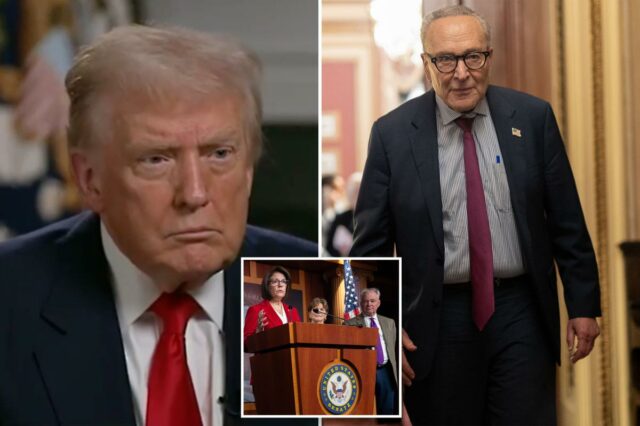 Trump argumenta que Schumer ‘cometeu um erro’ em meio às lutas internas do líder democrata
