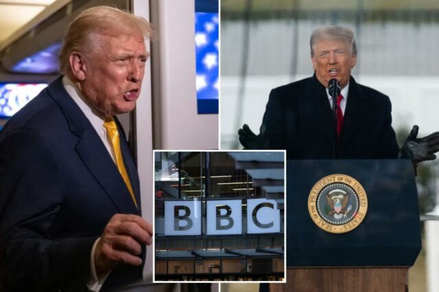 Trump planeja abrir processo de até US$ 5 bilhões contra Trump planeja abrir processo de até US$ 5 bilhões contra a BBC por causa do documentário editado em 6 de janeiro