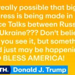 Trump sugere “grande progresso” nas negociações de paz na Ucrânia