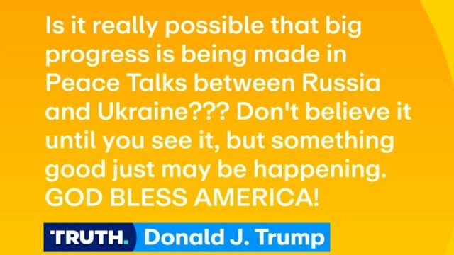 Trump sugere “grande progresso” nas negociações de paz na Ucrânia
