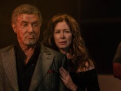 Tulsa King, temporada 3, episódio 9 – Onde assistir, data de lançamento A man and a woman stand bathed in orange light