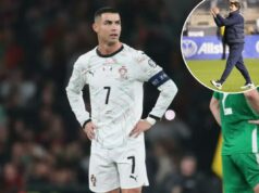 USMNT enfrentará Cristiano Ronaldo, Portugal, em amistoso crucial antes da Copa do Mundo Cristiano Ronaldo reage durante partida de qualificação para a Copa do Mundo entre Irlanda e Portugal.