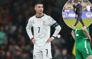 USMNT enfrentará Cristiano Ronaldo, Portugal, em amistoso crucial antes da Copa do Mundo Cristiano Ronaldo reage durante partida de qualificação para a Copa do Mundo entre Irlanda e Portugal.