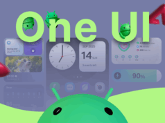 Uma IU está prestes a resolver um problema do modo escuro que todos esqueceram que existia Samsung Galaxy S25 deitado de bruços sobre uma mesa com o logotipo da Samsung visível