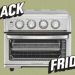 Fritadeira Cuisinart Air da Amazon vista com comida dentro.