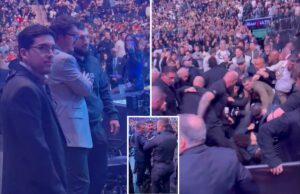 Uma grande briga começa entre Dillon Danis, equipe de Islam Makhachev, na feia cena do UFC 322 Uma grande briga começa entre Dillon Danis, equipe de Islam Makhachev, na feia cena do UFC 322