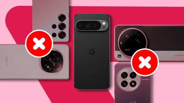 Usei muitos telefones principais este ano, mas sempre volto ao Pixel 10 Pro encostado em uma almofada rosa