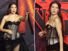 Veja Millie Bobby Brown aplaudindo os fotógrafos dizendo-lhe para sorrir na estreia da 5ª temporada de ‘Stranger Things’ em Londres Veja Millie Bobby Brown aplaudindo os fotógrafos dizendo-lhe para sorrir na estreia da 5ª temporada de 'Stranger Things' em Londres