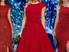 Vestidos vermelhos festivos para as festas de fim de ano Amazon-Vestido-vermelho-para-festas-de-feriado-PRIMARY