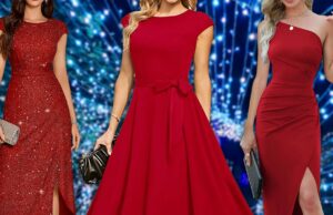 Vestidos vermelhos festivos para as festas de fim de ano Amazon-Vestido-vermelho-para-festas-de-feriado-PRIMARY