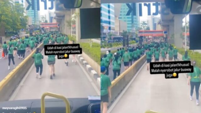 Viral Runner pega rota de ônibus de Transjakarta, buzinas ainda Viral Runner pega rota de ônibus de Transjakarta, buzinas ainda ignorantes