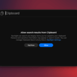 Ativando o histórico da área de transferência no macOS Tahoe.