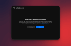 Você pode finalmente ver o histórico da área de transferência do seu Mac no Spotlight Ativando o histórico da área de transferência no macOS Tahoe.