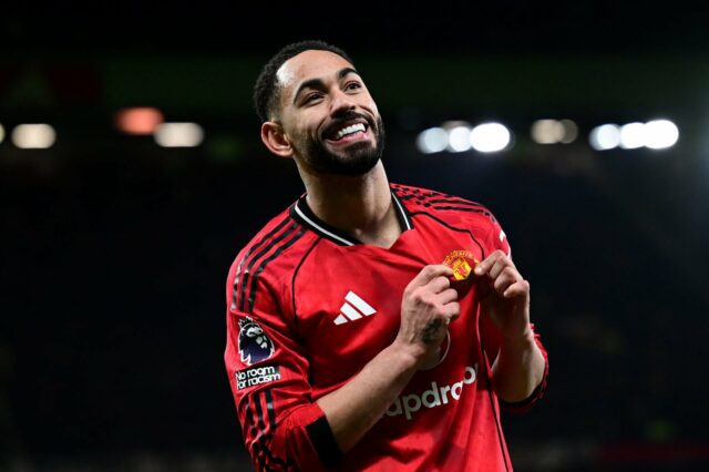 4 maiores vencedores e 2 perdedores no empate 4-4 do Matheus Cunha celebrates for Manchester United.