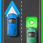 Painel do veículo com interface do Android Auto atualizada em foco