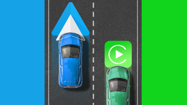 Painel do veículo com interface do Android Auto atualizada em foco