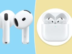 A Amazon não quer que você encontre esses AirPods de baixo preço, mas nós encontramos Dois AirPods brancos, um deles rotulado com R.