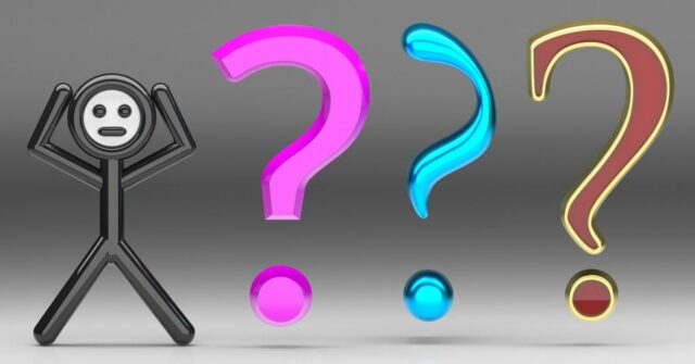 Apple Intelligence será testada com 2.000 perguntas que não deve responder na China | Figura em estilo cartoon parecendo frustrada ao lado de três pontos de interrogação