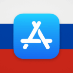 A Apple supostamente violou a lei ao ignorar as sanções dos EUA sobre aplicativos | Ícone da App Store sobreposto a uma bandeira russa