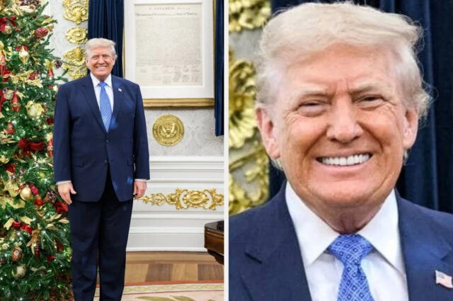 Uma pessoa de terno, olhos fechados e lábios franzidos, sentada em um ambiente formal