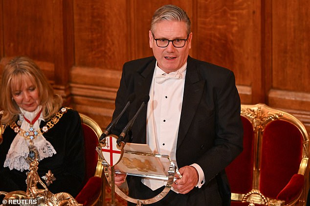 A China representa “uma ameaça à segurança nacional do Reino Sir Keir Starmer falando durante o banquete anual Lady Mayor no Guildhall, no centro de Londres