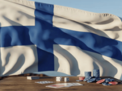 A Lei Finlandesa de Jogos de Azar é aprovada e o mercado de jogos de azar será aberto à concorrência Uma fotografia da bandeira finlandesa com sua distinta cruz nórdica azul sobre fundo branco. Finlândia aprova lei de jogos de azar e abre mercado licenciado