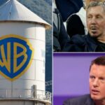 Larry Ellison assiste das arquibancadas a um torneio de tênis.