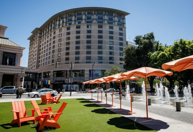 Lounge Skybridge dentro de Spartan Village no Paseo, uma nova torre de alojamento estudantil para estudantes da San Jose State University, na quarta-feira, 14 de agosto de 2024, em San Jose, Califórnia (Dai Sugano/Bay Area News Group)