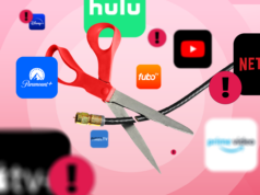 A bagunça do streaming é real: por que já me arrependo de ter cortado o cabo Interface do Google TV e Android TV sobreposta sobre um fundo estampado de cor clara