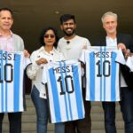 A comitiva de Lionel Messi visita o local de Hyderabad antes do GOAT Tour