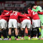 Matheus Cunha comemora gol pelo Manchester United.