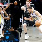 A defesa melhorada do Nets não é páreo para Steph Curry e Warriors, já que a seqüência de vitórias termina em três