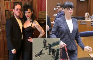A esposa do baixista do Weezer, Scott Shriner, pede o divórcio meses depois de supostamente atirar em policiais em um impasse bizarro A esposa do baixista do Weezer, Scott Shriner, pede o divórcio meses depois de supostamente atirar em policiais em um impasse bizarro