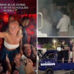 A estrela adulta Bonnie Blue é detida pela polícia em Bali durante a façanha da 'Bangbus tour'