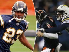 A ex-estrela do Chargers, Quentin Jammer, admite aleatoriamente ter sido ‘encarado’ durante oito jogos em uma temporada O cornerback do San Diego Chargers, Quentin Jammer (23), em um treino.