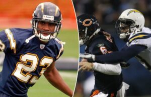 A ex-estrela do Chargers, Quentin Jammer, admite aleatoriamente ter sido ‘encarado’ durante oito jogos em uma temporada O cornerback do San Diego Chargers, Quentin Jammer (23), em um treino.