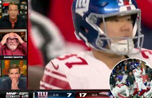 A gafe de chute dos Giants confunde completamente a equipe do ‘ManningCast’: ‘Nunca vi isso’ O chutador do New York Giants, Younghoe Koo (37), tenta uma tentativa de chute.