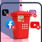 Um mascote 3D do Android cercado por ícones que representam recursos como tela dividida, histórico da área de transferência, configurações rápidas, automação e navegação por gestos.