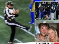 A ‘mesquinha’ esposa de Matthew Stafford quer os nomes dos árbitros após derrota polêmica A 'mesquinha' esposa de Matthew Stafford quer os nomes dos árbitros após derrota polêmica