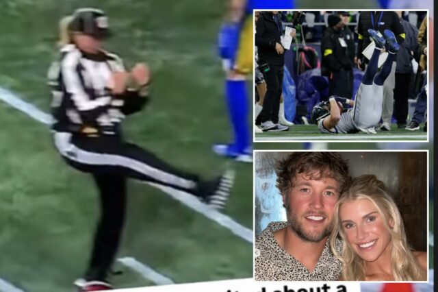A 'mesquinha' esposa de Matthew Stafford quer os nomes dos árbitros após derrota polêmica
