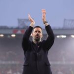 O técnico / gerente do Manchester United, Ruben Amorim, durante a partida da Premier League entre Aston Villa e Manchester United no Villa Park em 21 de dezembro de 2025