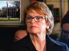 A presidente da Brown U. em apuros, Christina Paxson, arrecadou um salário de US $ 3,1 milhões A presidente da Brown University, Christina H. Paxson, fala em uma entrevista coletiva.