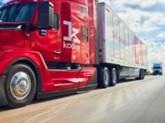 A proibição de caminhões autônomos na Califórnia pode acabar em breve Kodiak Robotics red self-driving truck on highway