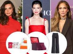 A promoção semestral da Nordstrom chegou: compre até 60% de desconto em favoritos de estilistas Colagem de três caixas diferentes de produtos para a pele do Dr. Dennis Gross com pacotes de peeling individuais.