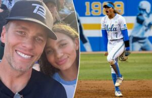 A sobrinha de Tom Brady, Maya, foi selecionada em primeiro lugar no Draft de Expansão da AUSL Tom Brady e Maya Brady sorrindo para uma selfie em um evento esportivo.