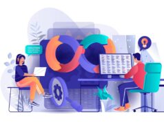 A startup Resolve AI, de ex-executivos do Splunk, atinge avaliação de US$ 1 bilhão com a Série A DevOps concept in flat design. Development operations scene template. Team of programmer working at laptop, coding, testing, engineering process. Vector illustration of people characters activities